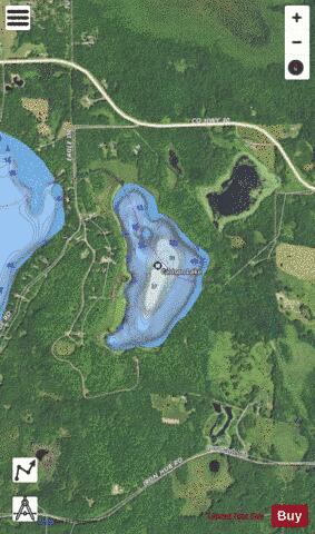 Carlson Lake depth contour Map - i-Boating App - Satellite