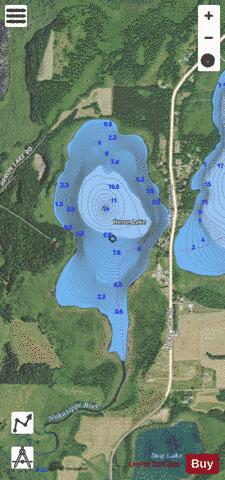 Heron Lake depth contour Map - i-Boating App - Satellite