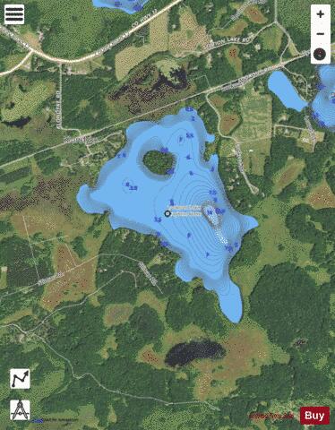 Lookout (Crocker) Lake depth contour Map - i-Boating App - Satellite