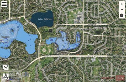 Lac Lavon Lake depth contour Map - i-Boating App - Satellite