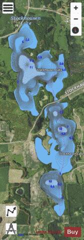Stockhousen + Stockhaven Lake depth contour Map - i-Boating App - Satellite