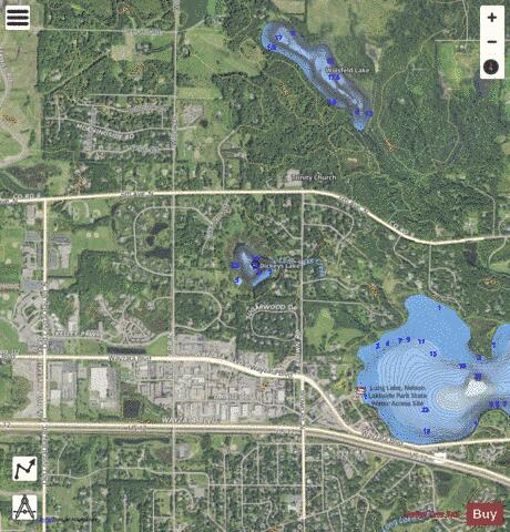 Dickeys Lake + depth contour Map - i-Boating App - Satellite