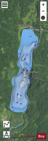Schoolcraft Lake depth contour Map - i-Boating App - Satellite