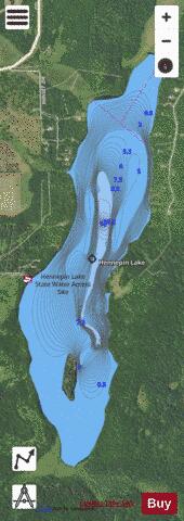 Hennepin Lake depth contour Map - i-Boating App - Satellite
