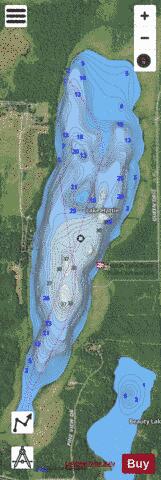Hattie Lake depth contour Map - i-Boating App - Satellite