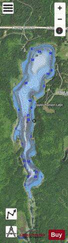 Upper Hanson Lake depth contour Map - i-Boating App - Satellite