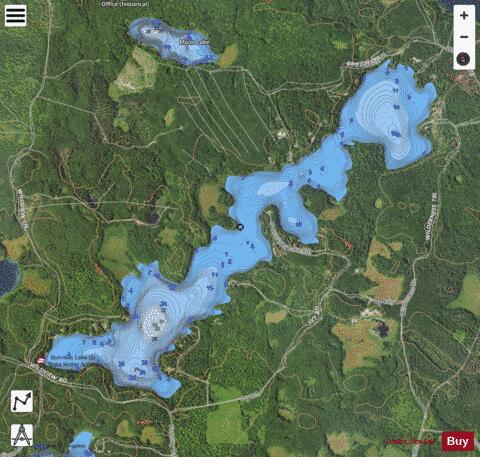 Burrows Lake depth contour Map - i-Boating App - Satellite