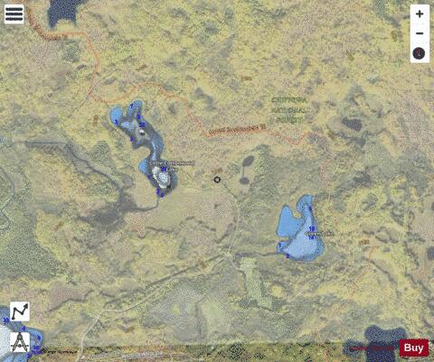 Green Lake + Little Cottonwood Lake depth contour Map - i-Boating App - Satellite