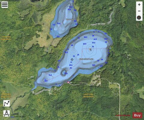 Rush Island Lake depth contour Map - i-Boating App - Satellite