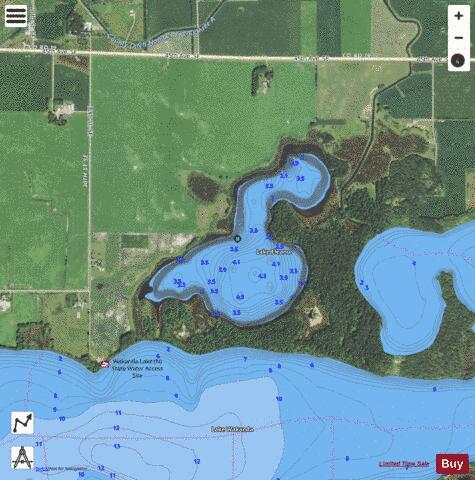 Lake Eleanor depth contour Map - i-Boating App - Satellite