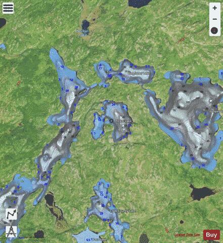 Tickle Lake depth contour Map - i-Boating App - Satellite