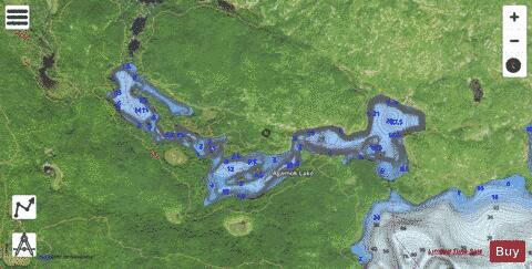 Agamok Lake depth contour Map - i-Boating App - Satellite