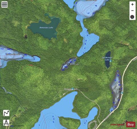 Meme Lake depth contour Map - i-Boating App - Satellite