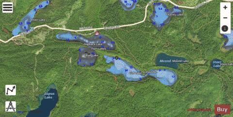 Canal Lake + Scarp Lake depth contour Map - i-Boating App - Satellite