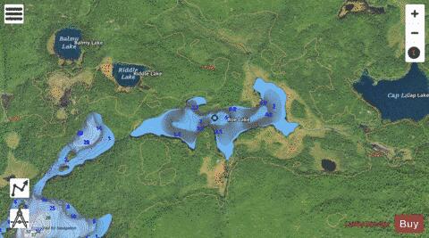 Roe Lake depth contour Map - i-Boating App - Satellite