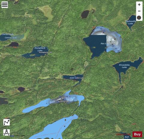 Anit Lake + Kivaniva Lake + Pan Lake depth contour Map - i-Boating App - Satellite