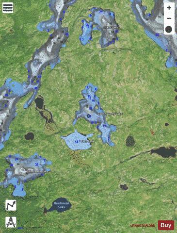 Cook County Lake + Paco Lake depth contour Map - i-Boating App - Satellite