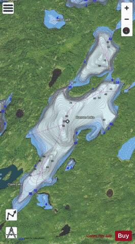 Hanson Lake + depth contour Map - i-Boating App - Satellite