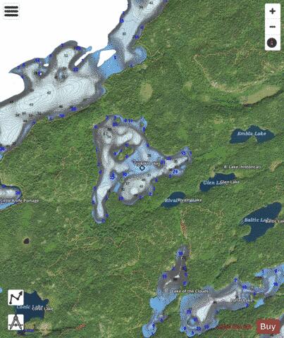 Gijikiki Lake (Cedar) depth contour Map - i-Boating App - Satellite