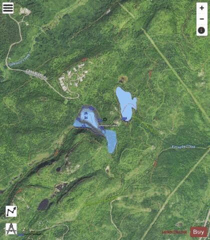 Johnson Lake + depth contour Map - i-Boating App - Satellite