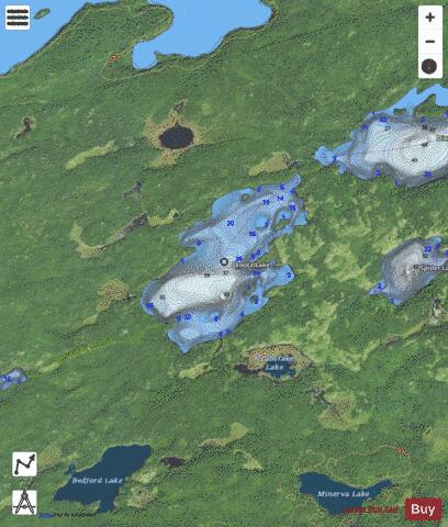 Skoota Lake depth contour Map - i-Boating App - Satellite