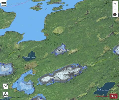 Arkose Lake depth contour Map - i-Boating App - Satellite