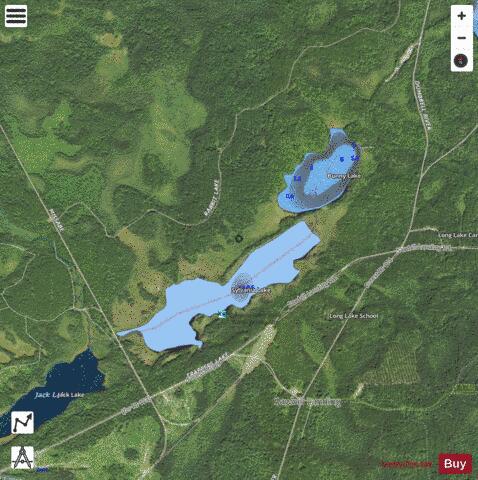 Bunny Lake + Sylvania Lake depth contour Map - i-Boating App - Satellite