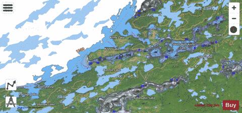 Knife Lake + South Arm Knife Lake depth contour Map - i-Boating App - Satellite