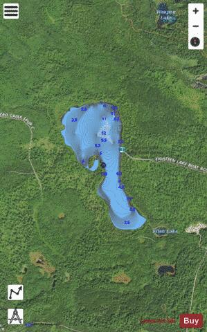 Eighteen Lake depth contour Map - i-Boating App - Satellite