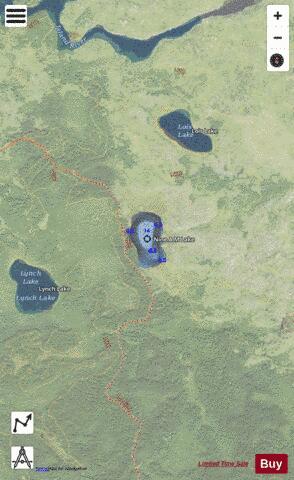 Nine A M Lake depth contour Map - i-Boating App - Satellite