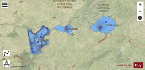 Diana Lake + Marathon Lake + Wagner Lake depth contour Map - i-Boating App - Satellite