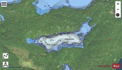 Ashigan Lake depth contour Map - i-Boating App - Satellite