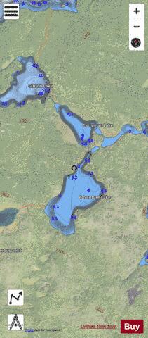 Adventure Lake + Cattyman Lake depth contour Map - i-Boating App - Satellite