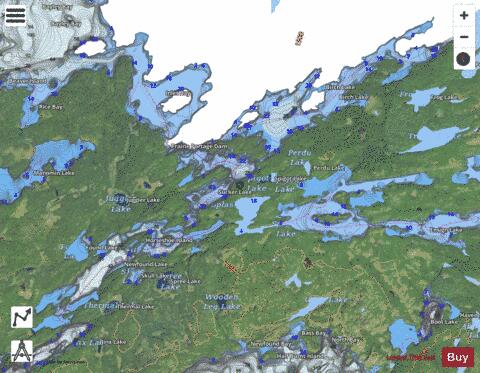 Birch Lake + Newfound Lake + Sucker Lake + depth contour Map - i-Boating App - Satellite