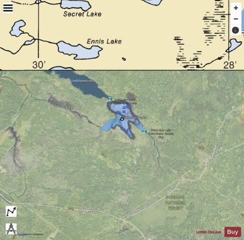 Discovery Lake depth contour Map - i-Boating App - Satellite