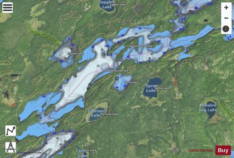 Found Lake + Newfound Lake + Skull Lake depth contour Map - i-Boating App - Satellite