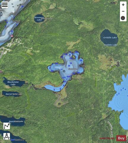 Flash Lake depth contour Map - i-Boating App - Satellite