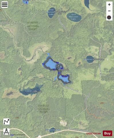Wadop Lake depth contour Map - i-Boating App - Satellite