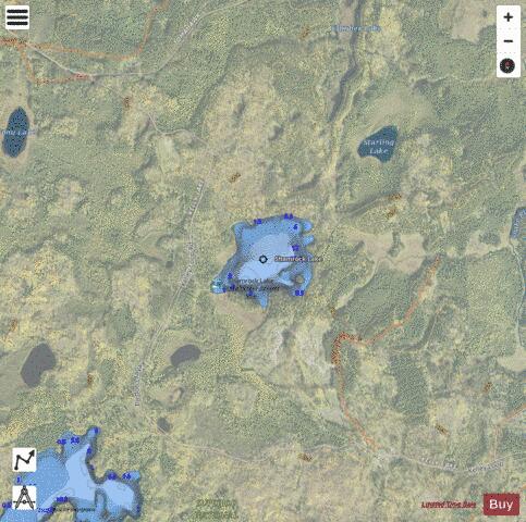 Shamrock Lake depth contour Map - i-Boating App - Satellite