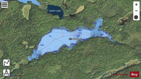 Moosecamp Lake depth contour Map - i-Boating App - Satellite