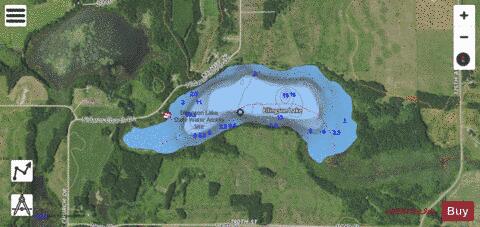 Ellingson Lake depth contour Map - i-Boating App - Satellite