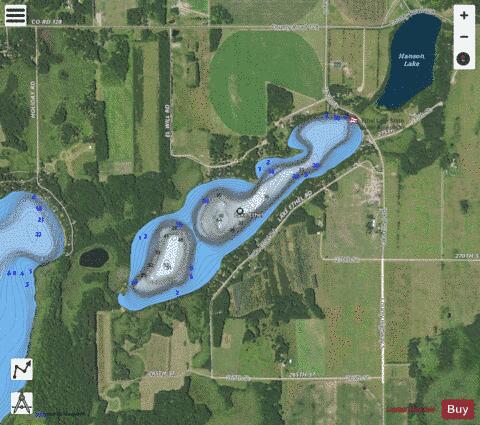 Ethel Lake depth contour Map - i-Boating App - Satellite