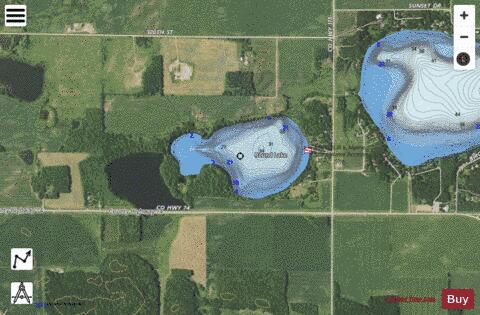 Round Lake depth contour Map - i-Boating App - Satellite