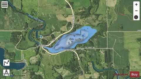 Leon Lake depth contour Map - i-Boating App - Satellite