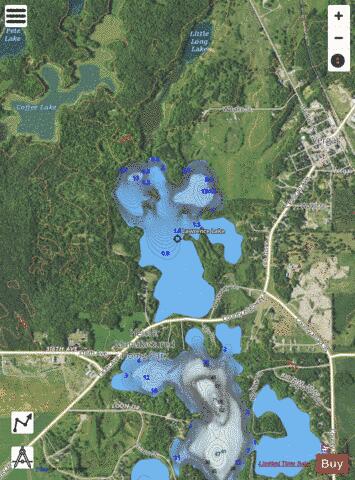 Lawrence Lake depth contour Map - i-Boating App - Satellite