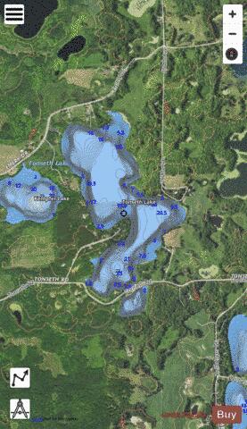 Tonseth Lake + depth contour Map - i-Boating App - Satellite