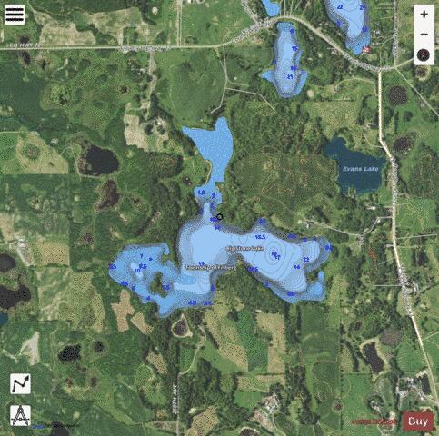 Big Stone Lake depth contour Map - i-Boating App - Satellite