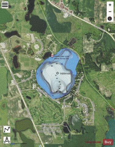 Pebble Lake depth contour Map - i-Boating App - Satellite