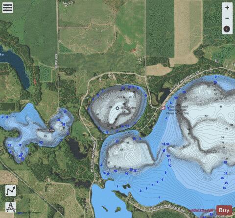 Kerbs Lake depth contour Map - i-Boating App - Satellite