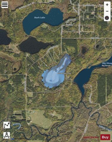 Passenger Lake depth contour Map - i-Boating App - Satellite